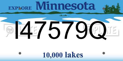 I47579Q Minnesota License Plate