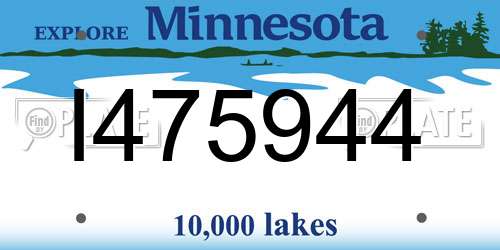 I475944 Minnesota License Plate