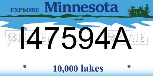 I47594A Minnesota License Plate