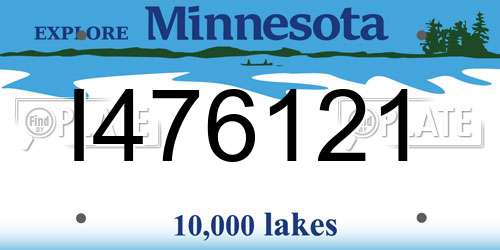 I476121 Minnesota License Plate