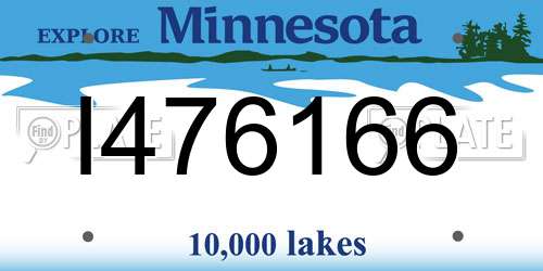 I476166 Minnesota License Plate