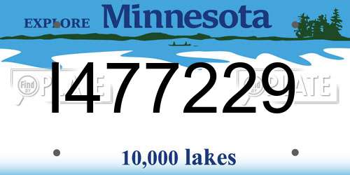 I477229 Minnesota License Plate