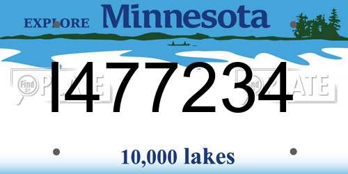 I477234 Minnesota License Plate
