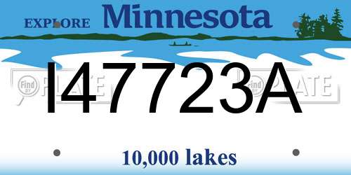 I47723A Minnesota License Plate