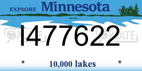 I477622 Minnesota License Plate