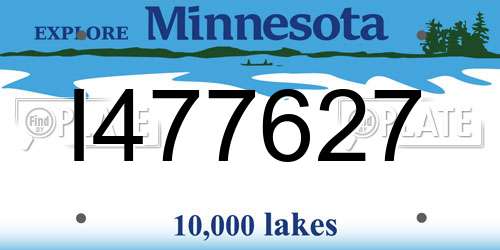 I477627 Minnesota License Plate