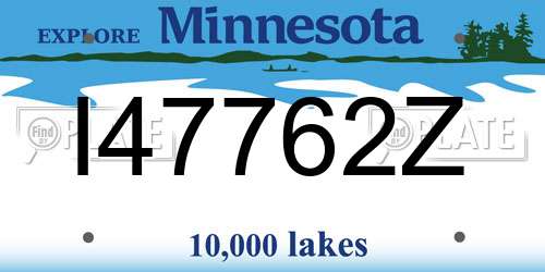 I47762Z Minnesota License Plate