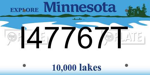I47767T Minnesota License Plate