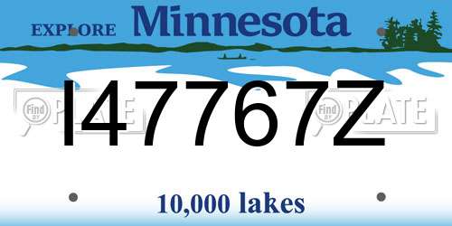 I47767Z Minnesota License Plate
