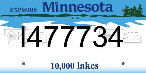 I477734 Minnesota License Plate