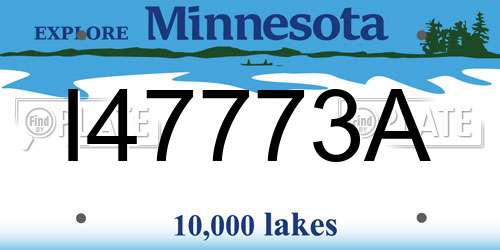 I47773A Minnesota License Plate