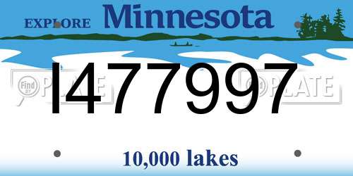I477997 Minnesota License Plate