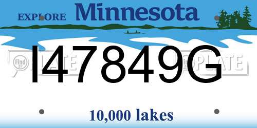 I47849G Minnesota License Plate