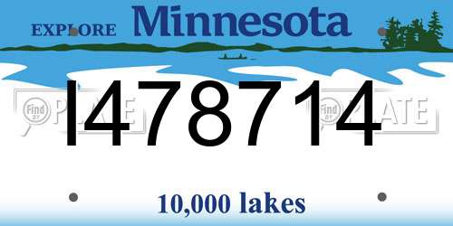 I478714 Minnesota License Plate