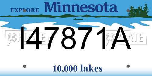 I47871A Minnesota License Plate