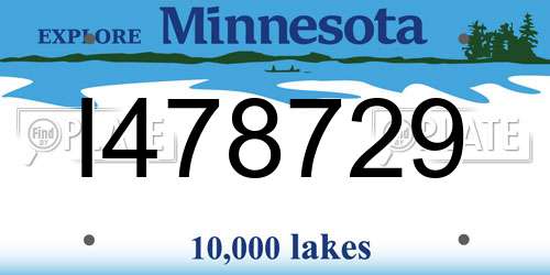 I478729 Minnesota License Plate