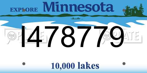 I478779 Minnesota License Plate