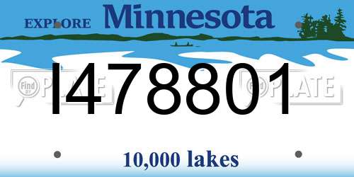 I478801 Minnesota License Plate
