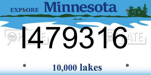 I479316 Minnesota License Plate