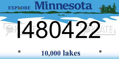 I480422 Minnesota License Plate