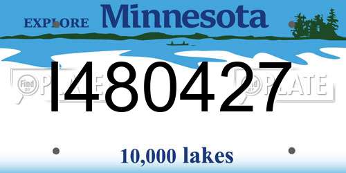 I480427 Minnesota License Plate