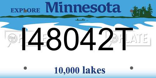 I48042T Minnesota License Plate