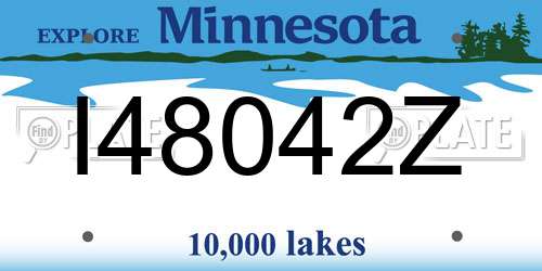 I48042Z Minnesota License Plate