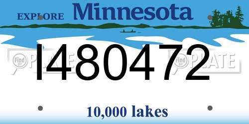 I480472 Minnesota License Plate