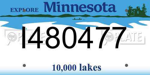 I480477 Minnesota License Plate