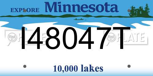 I48047T Minnesota License Plate