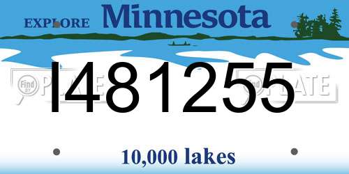 I481255 Minnesota License Plate