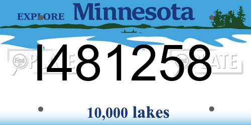 I481258 Minnesota License Plate