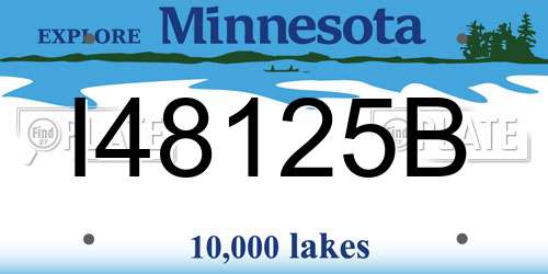 I48125B Minnesota License Plate