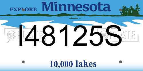 I48125S Minnesota License Plate