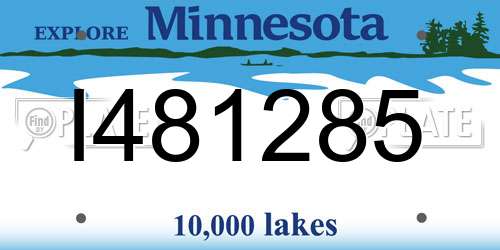 I481285 Minnesota License Plate