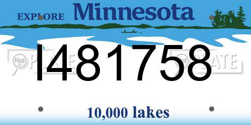 I481758 Minnesota License Plate