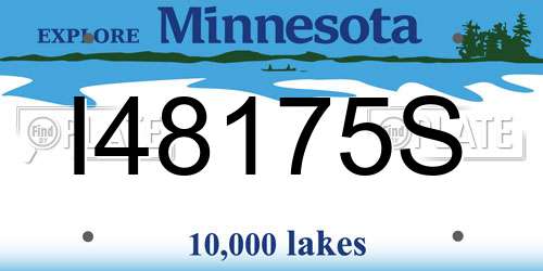 I48175S Minnesota License Plate