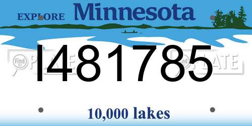 I481785 Minnesota License Plate