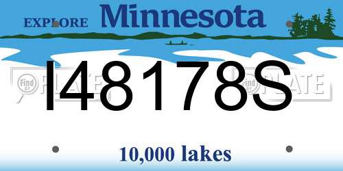 I48178S Minnesota License Plate