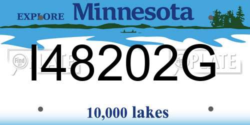 I48202G Minnesota License Plate