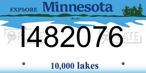 I482076 Minnesota License Plate