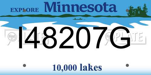 I48207G Minnesota License Plate