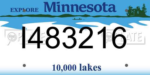 I483216 Minnesota License Plate