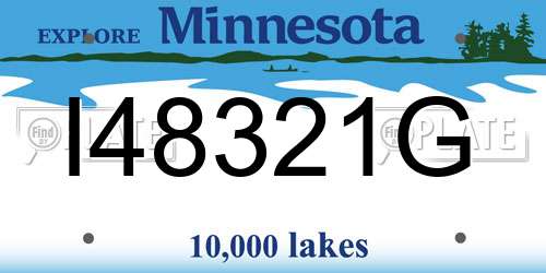 I48321G Minnesota License Plate