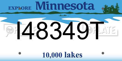 I48349T Minnesota License Plate