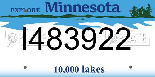 I483922 Minnesota License Plate