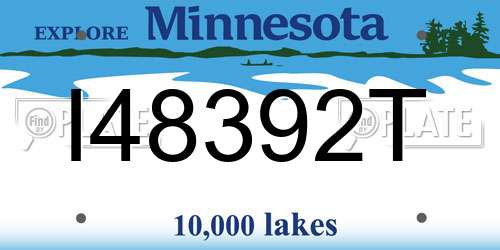 I48392T Minnesota License Plate