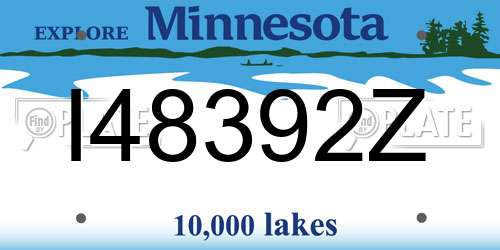 I48392Z Minnesota License Plate