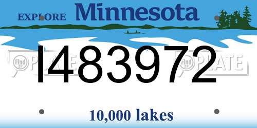 I483972 Minnesota License Plate