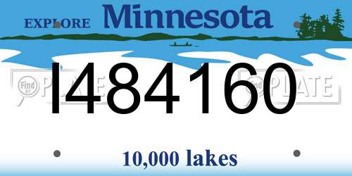 I484160 Minnesota License Plate